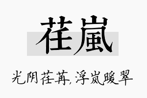 荏岚名字的寓意及含义