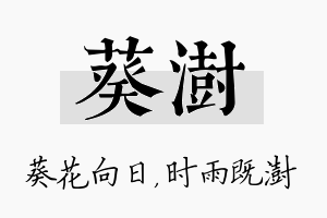 葵澍名字的寓意及含义