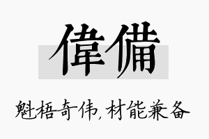 伟备名字的寓意及含义