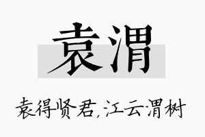 袁渭名字的寓意及含义