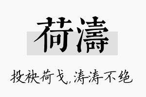 荷涛名字的寓意及含义