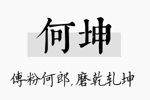 何坤名字的寓意及含义