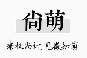 尚萌名字的寓意及含义