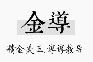 金导名字的寓意及含义