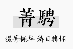 菁骋名字的寓意及含义