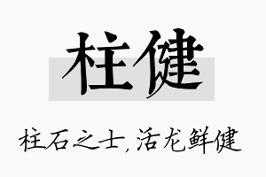 柱健名字的寓意及含义