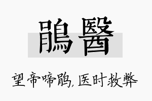 鹃医名字的寓意及含义