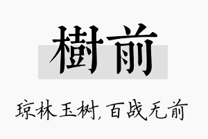 树前名字的寓意及含义