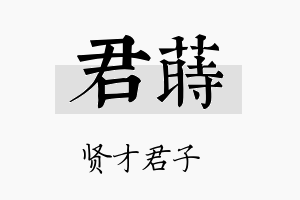 君莳名字的寓意及含义