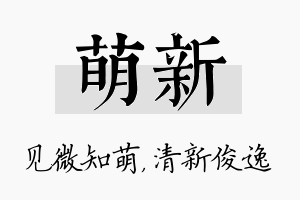 萌新名字的寓意及含义