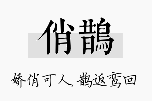 俏鹊名字的寓意及含义