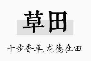 草田名字的寓意及含义