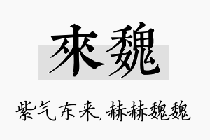 来魏名字的寓意及含义