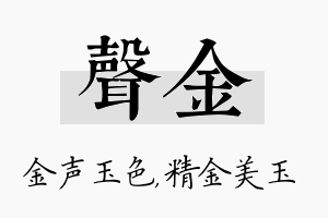 声金名字的寓意及含义