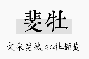 斐牡名字的寓意及含义