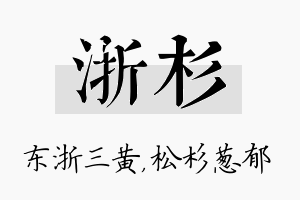 浙杉名字的寓意及含义