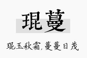 琨蔓名字的寓意及含义