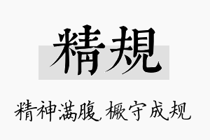 精规名字的寓意及含义