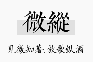 微纵名字的寓意及含义