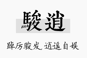 骏逍名字的寓意及含义