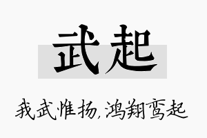 武起名字的寓意及含义