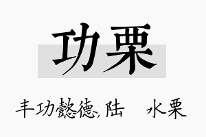 功栗名字的寓意及含义