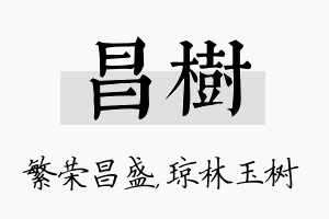 昌树名字的寓意及含义