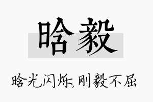 晗毅名字的寓意及含义