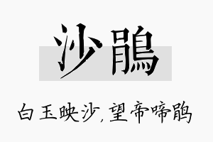 沙鹃名字的寓意及含义