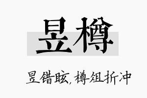 昱樽名字的寓意及含义