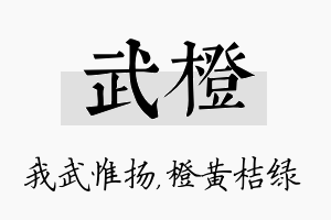 武橙名字的寓意及含义