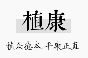 植康名字的寓意及含义