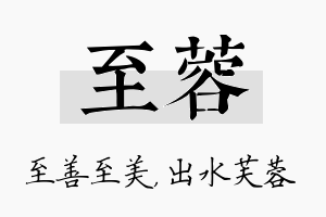 至蓉名字的寓意及含义