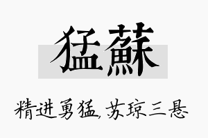 猛苏名字的寓意及含义