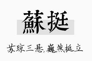 苏挺名字的寓意及含义