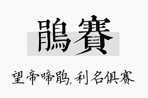 鹃赛名字的寓意及含义