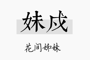 妹戍名字的寓意及含义