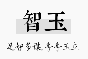 智玉名字的寓意及含义