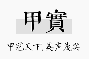 甲实名字的寓意及含义