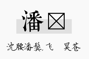 潘翀名字的寓意及含义