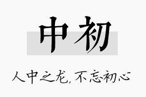 中初名字的寓意及含义