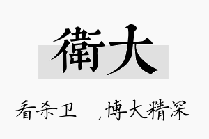 卫大名字的寓意及含义