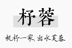 杼蓉名字的寓意及含义