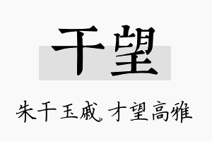 干望名字的寓意及含义