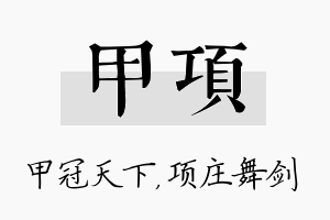 甲项名字的寓意及含义