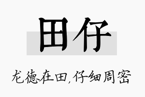 田仔名字的寓意及含义