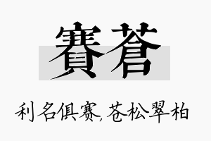 赛苍名字的寓意及含义