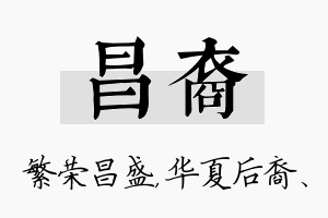 昌裔名字的寓意及含义