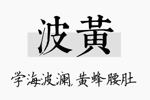 波黄名字的寓意及含义