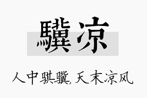 骥凉名字的寓意及含义